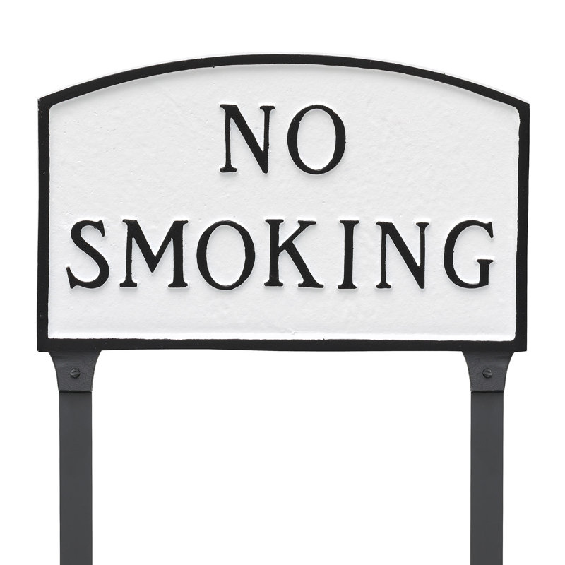 No Smoking Statement Garden Sign, White/Black