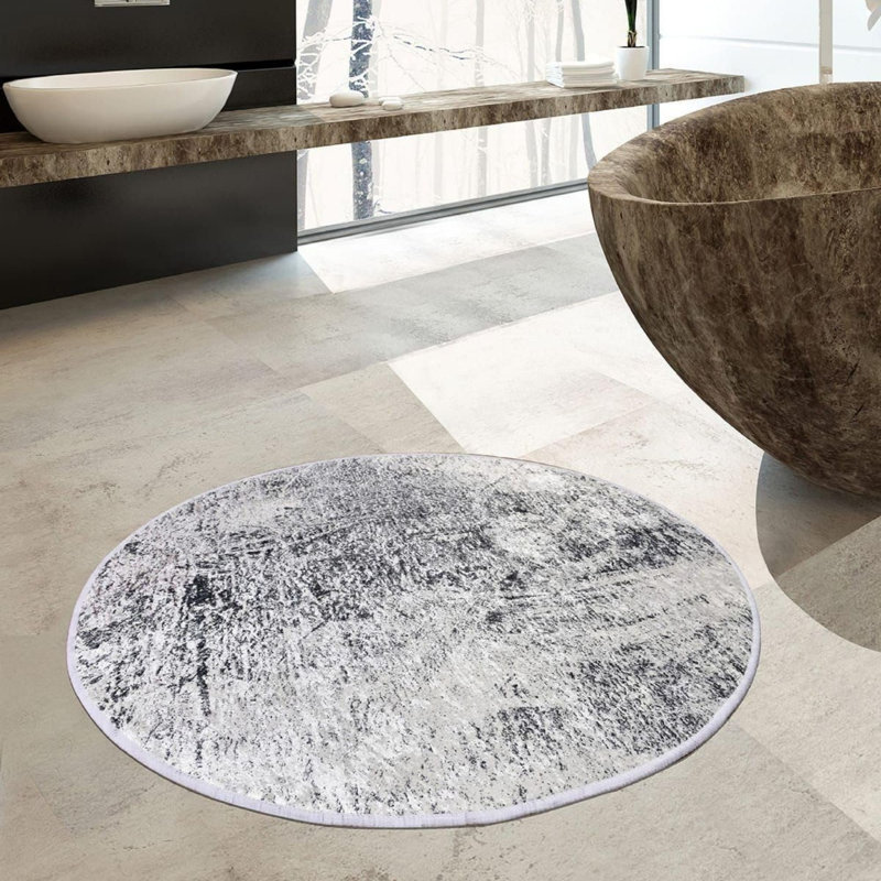 Bellora Washable Area Rug – Soft Non-slip Carpet For Living Room, Bathroom & Kitchen Decor, Round 3'3"