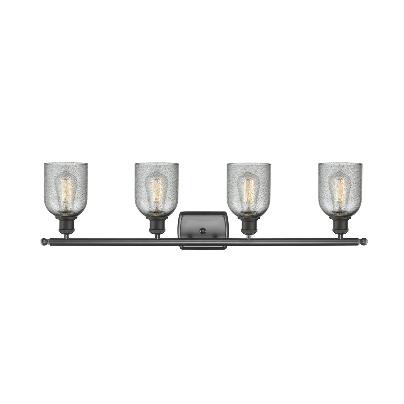 Éclairage de salle de bain à intensité variable 4 lumières Vella, Ampoule incandescente rétro de 60 watts, Anthracite