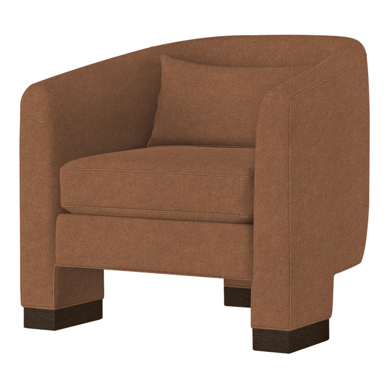 Fauteuil demi-tonneau Admiral, Expresso, Perigold Banks ocre