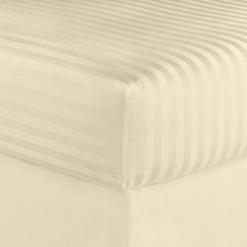 Egyptian Cotton Machine Woven Striped Sheet Set, Ivory, California King