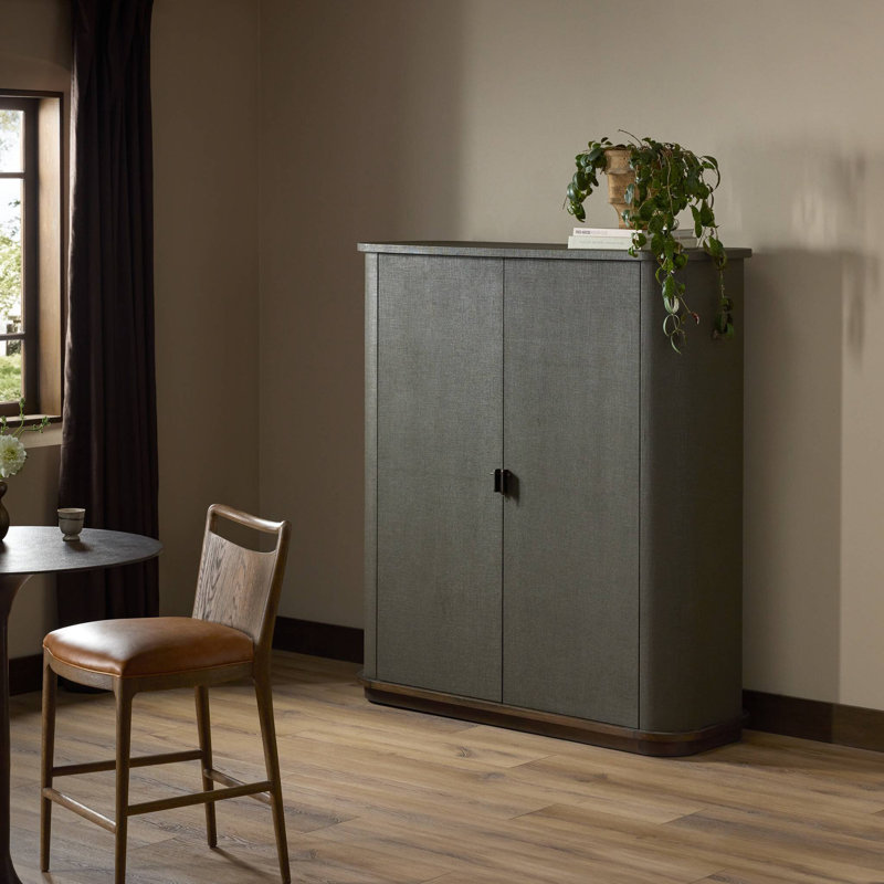 Berlin Cabinet-Black Linen, Black Linen