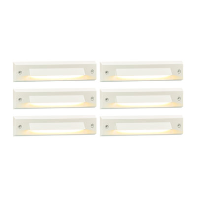 Éclairage extérieur pour escalier à basse tension à DEL, Éclairage pour marches extérieures à forme linéaire, Éclairage de montée d'escalier, 2700 K, paquet de 6
