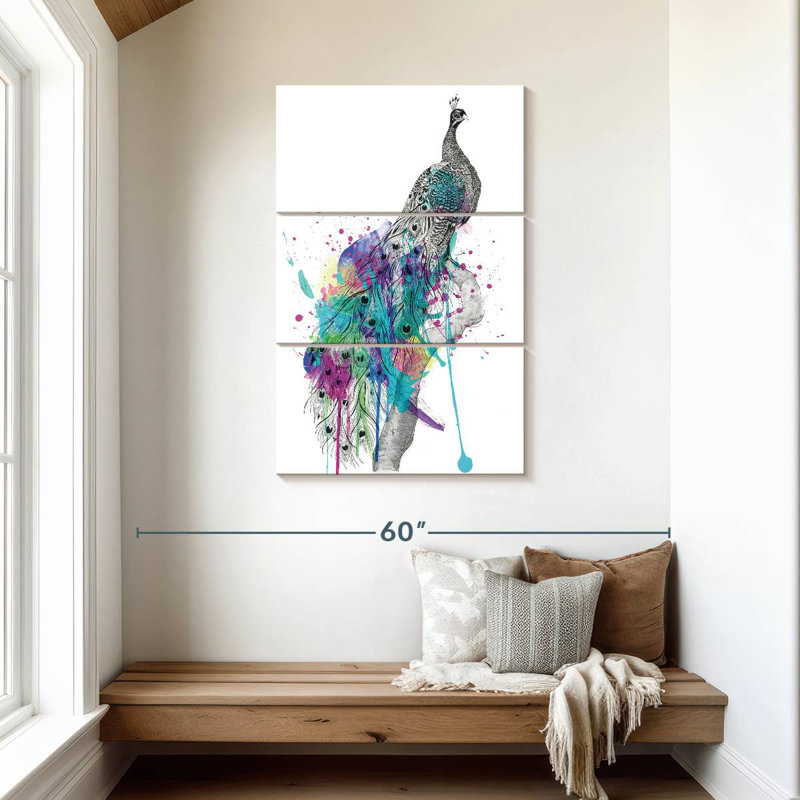 Brampt Peacock Splash, H 45 po x l 28 po