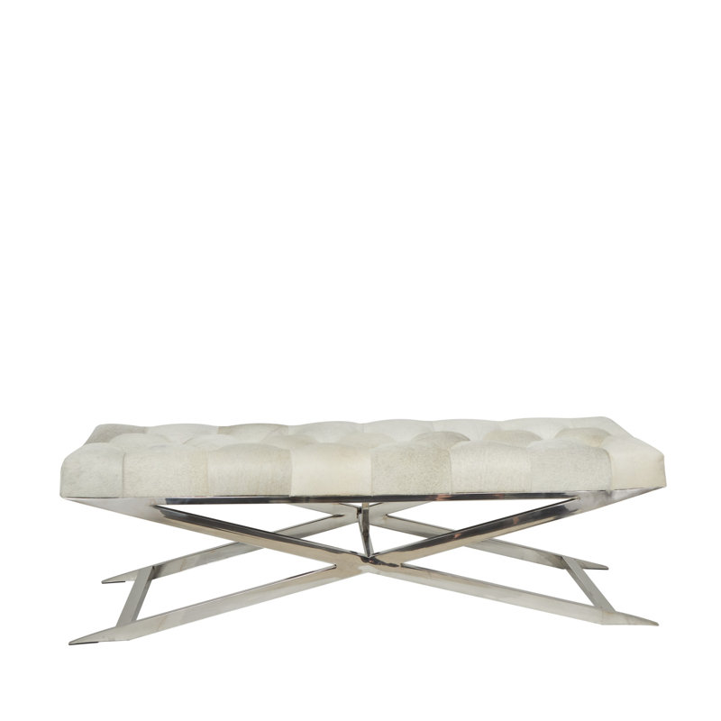 Banc rembourré en cuir capitonné Cayden