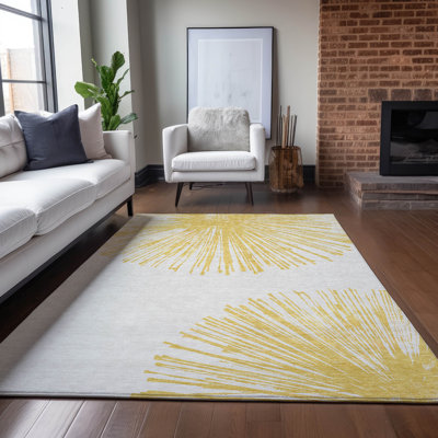 Tapis intérieur / extérieur rectangulaire avec envers antidérapant Heffington