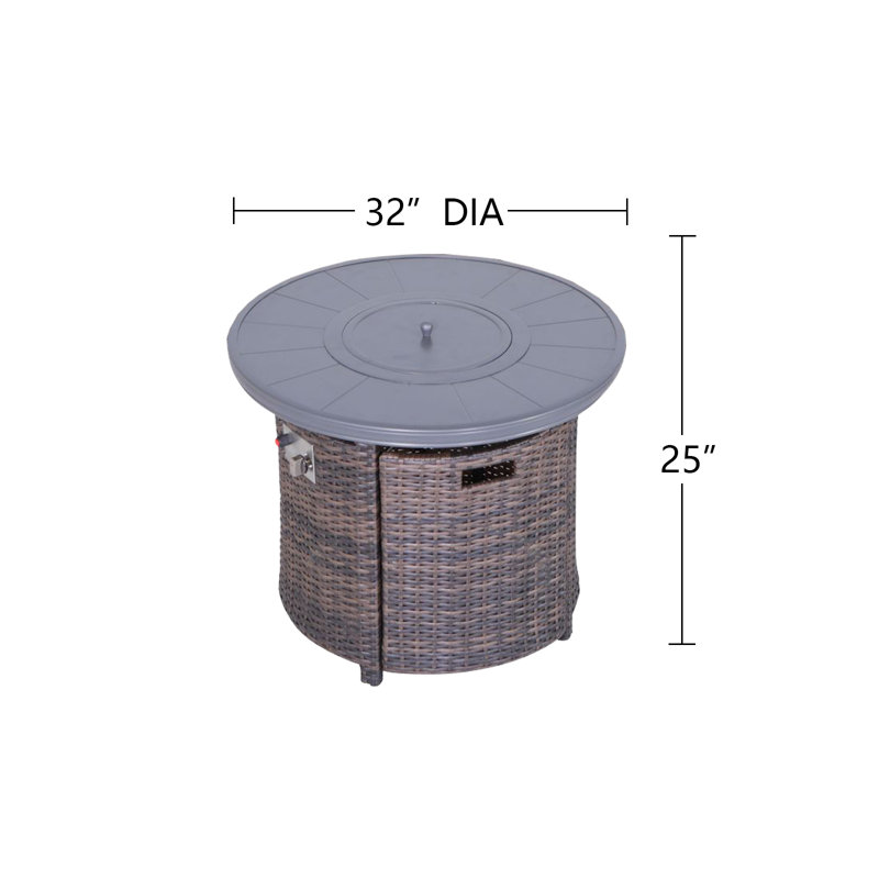 Ensemble de conversation pour 6 personnes avec coussins Biles Wicker