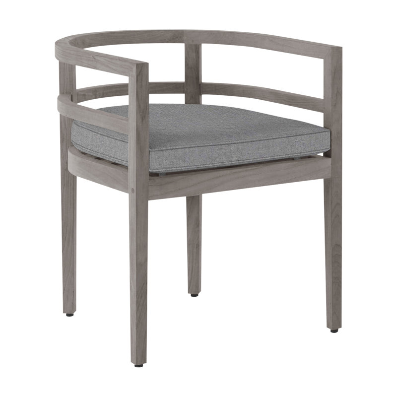 Santa Barbara Patio Dining Armchair with Cushions, Welt, Verona Mist, Oyster Teak