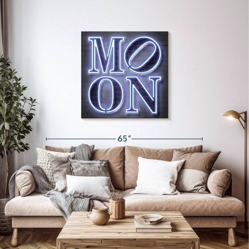 Neon Moon, 36" H x 36" W