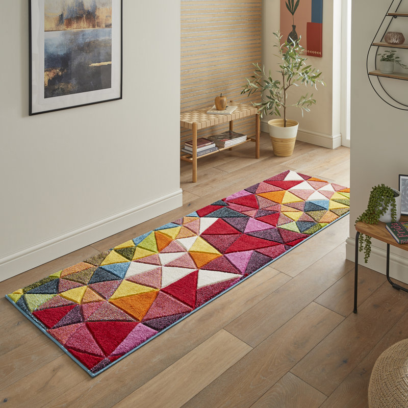 Geometric Area Rug, Runner 80 x 240cm