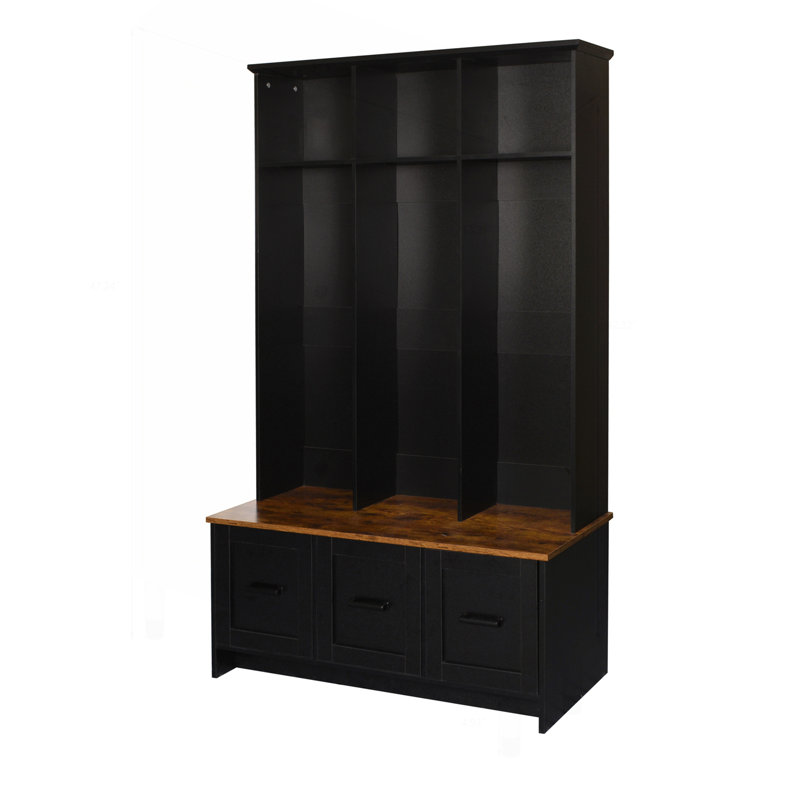Versatile Hall Tree with Multiple Storage Options for Various Rooms, Black