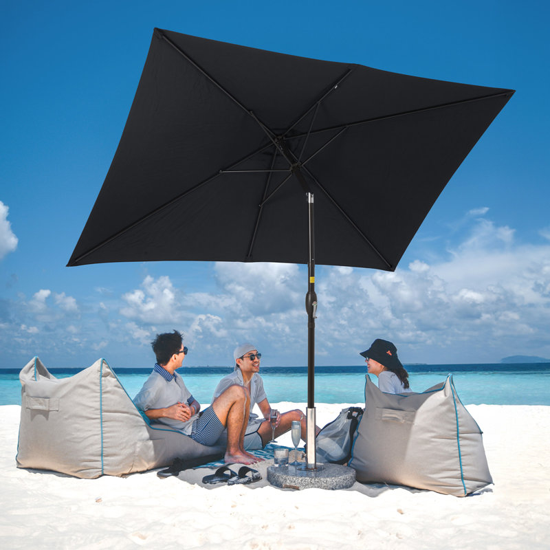 Parasol de marché rectangulaire 10 pi Barrios, Noir