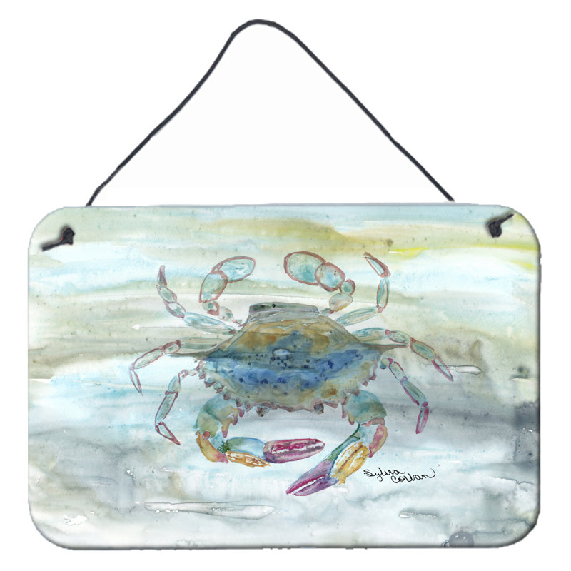 Hanging Prints Wall Décor, Yellow/Brown/Gray, Crab a Leg up Watercolor