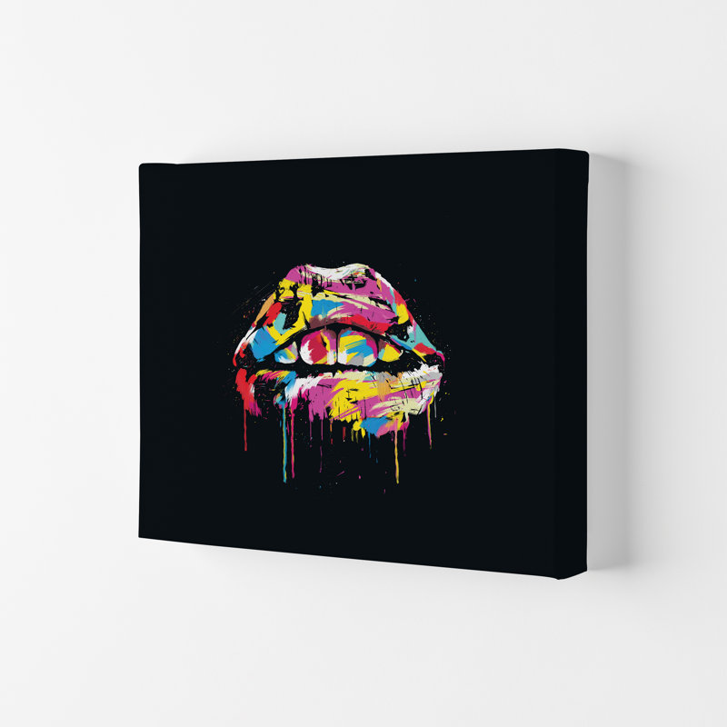 Colourful Lips by Mercedes Lopes Charro - Print, 42cm H x 29.7cm W x 4cm D, Wrapped Canvas