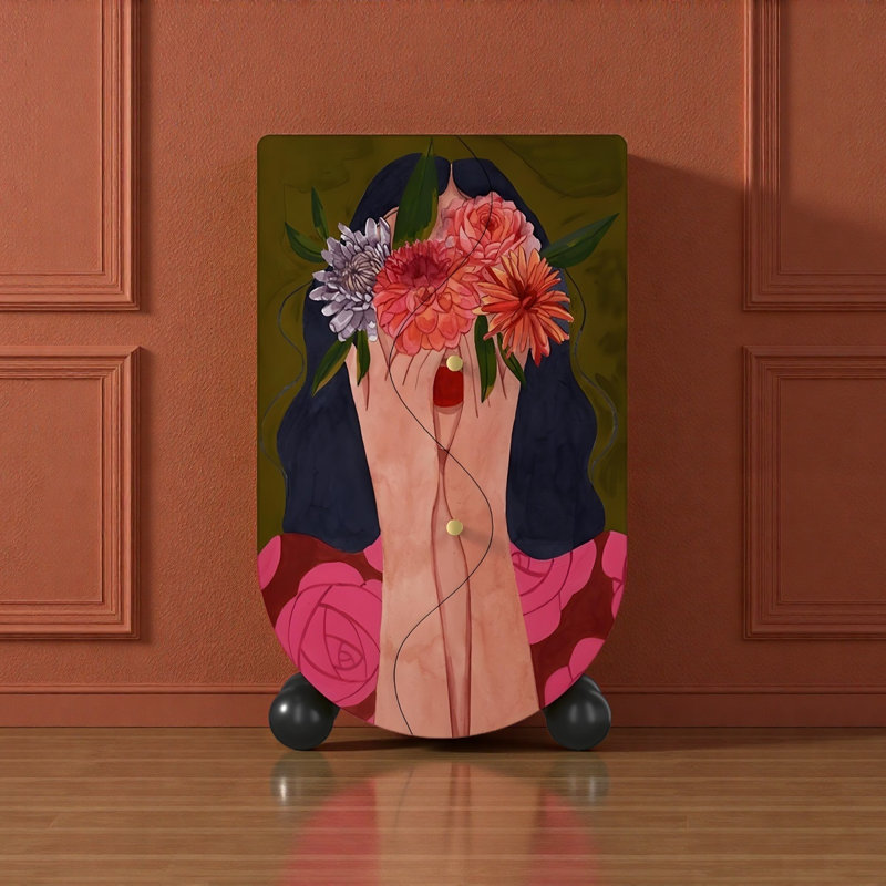 Armoire de rangement en bois Abstract Girl