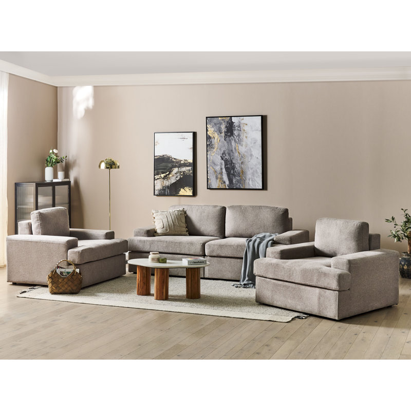 Quantravious 3 - Piece Living Room Set, Taupe