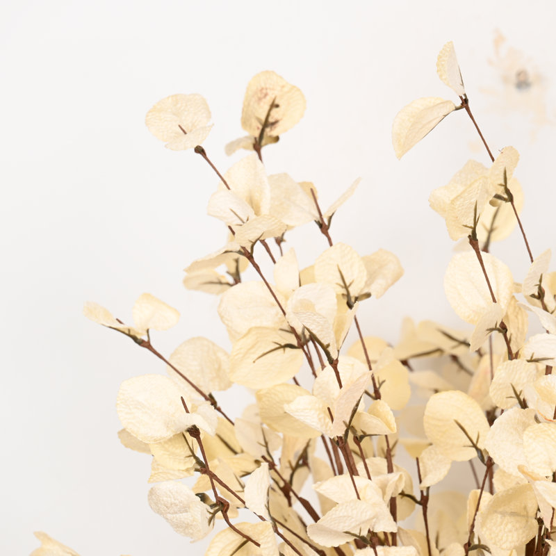 Artificial Farmhouse Fall Thanksgiving Floral Arrangement For Vase Filler, Mini Eucalyptus Faux Flower Branch Twig With Long Stem For Home Wedding Party Dining Table Centerpiece Decor