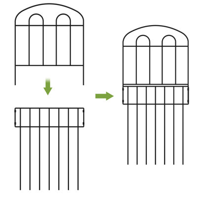 15 PCS Decorative Garden Fence Rustproof Metal Fence Border for Dogs,No Dig Fence for Yard Patio Animal Barrier Flower Bed