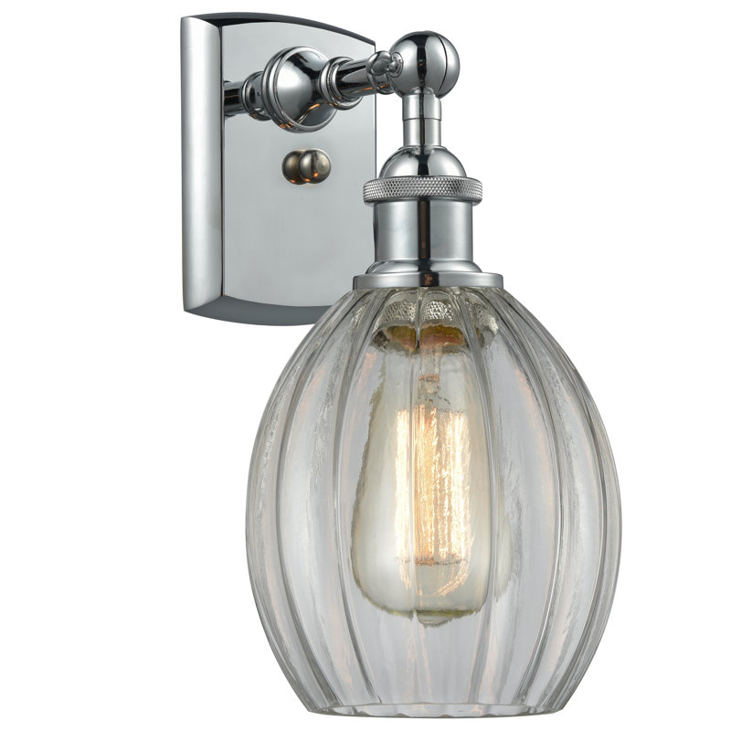 Bolduc Armed Sconce, Polished Chrome, LED, Clear
