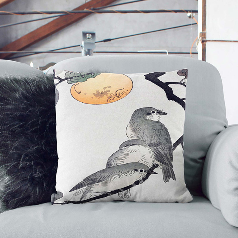 Floral Square Cushion, White, 55 x 55 cm