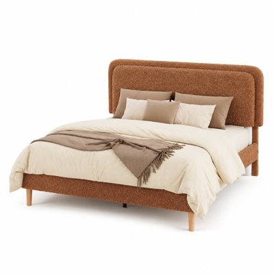 Full Size Upholstered Platform Bed Frame with Height-Adjustable Headboard, Sturdy Slat Support System, Quiet Noiseless Sleep Design, Simple Fast Assembly, Compatible with All Standard Full Mattresses