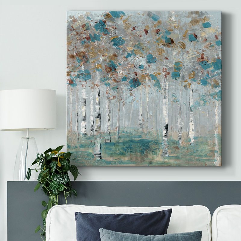 " Teal Forest II ", 8" H x 8" W