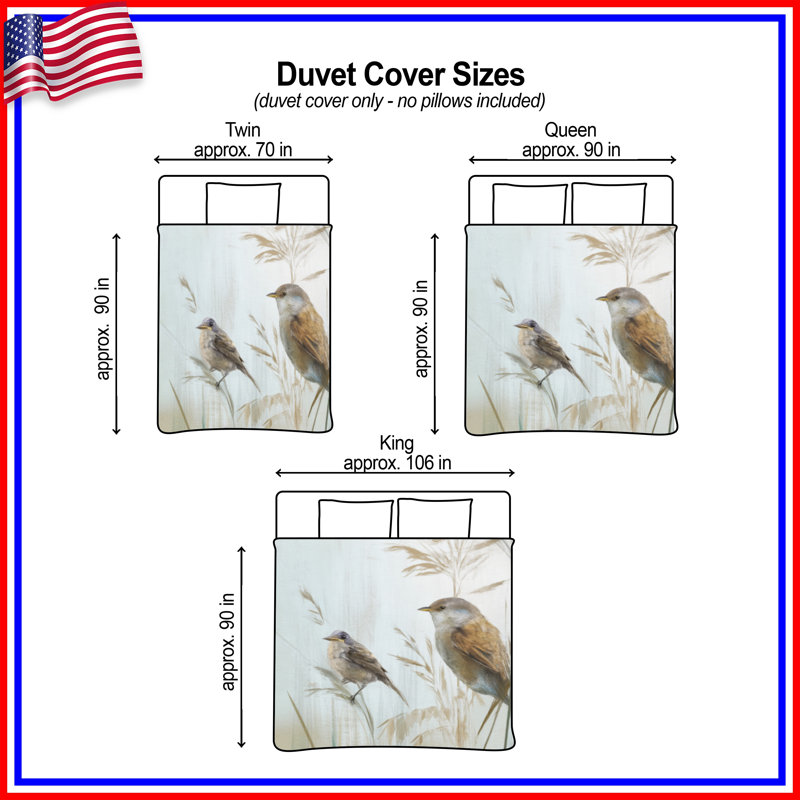 Housses de couette Birds On Grass, King
