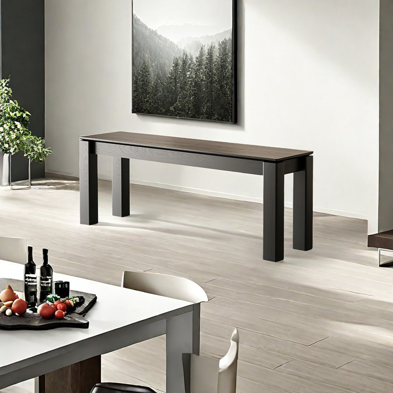 Banc en bois massif Takeyia, H 17,71 po x l 55,11 po x P 13,77 po