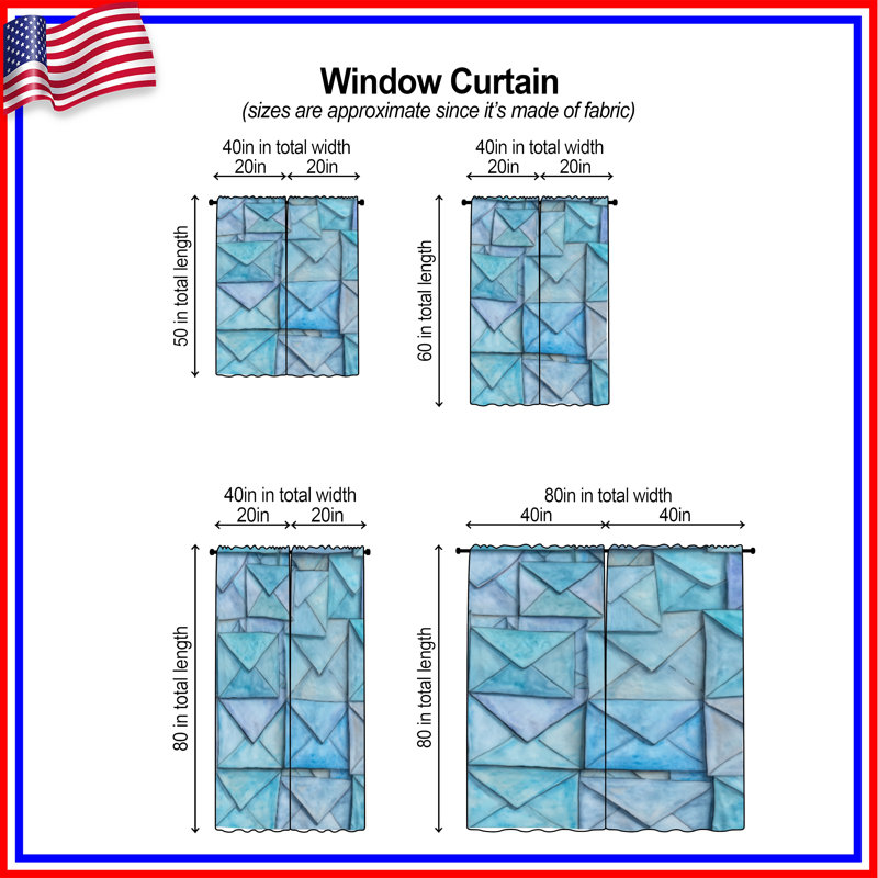 Rideaux enveloppants et voilages abstraits - 2 panneaux, 40in x 80in - 2 panels, Transparent