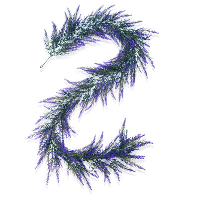 5,9 pi lavandes vignes décoratives pour les décorations de porte d'entrée Branches de printemps assorties décorations florales colorées pour l'intérieur et l'extérieur