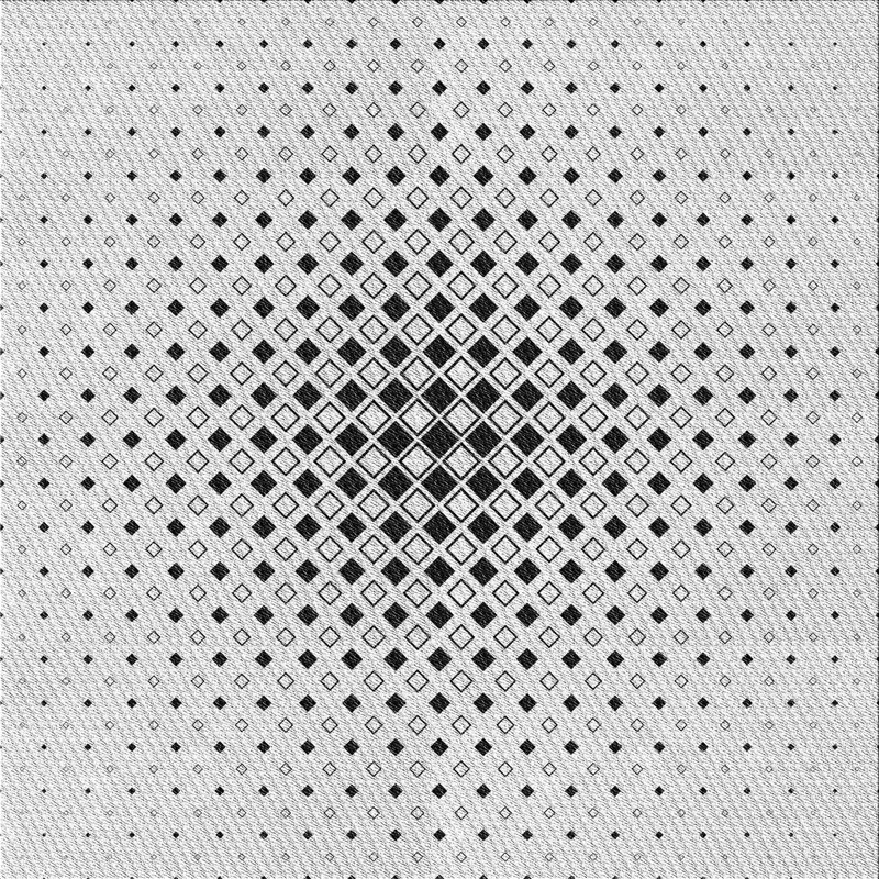Tapis noir à motifs géométriques, Carré 6 pi
