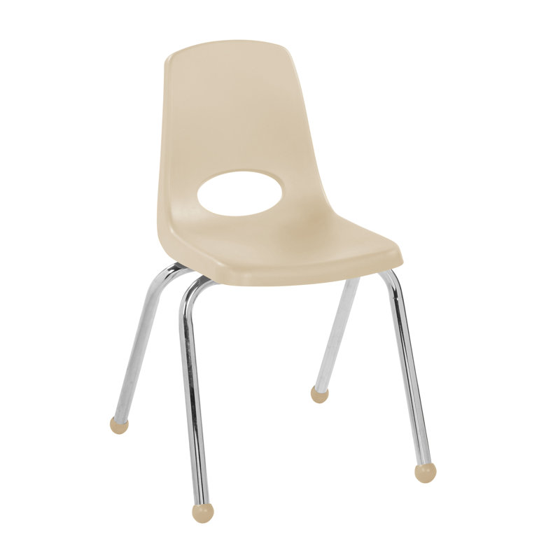 Sand 16" Stackable Classroom Chairs with Metal Legs, Set of 6