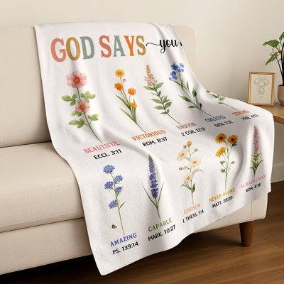 Christian Gifts  - Christian Blanket with Flowers, Christmas Birthday Gifts , Faith Baptism Inspirational Religious Gifts for Mom, Daughter, Sisters, Friends, Teen  30''x40''