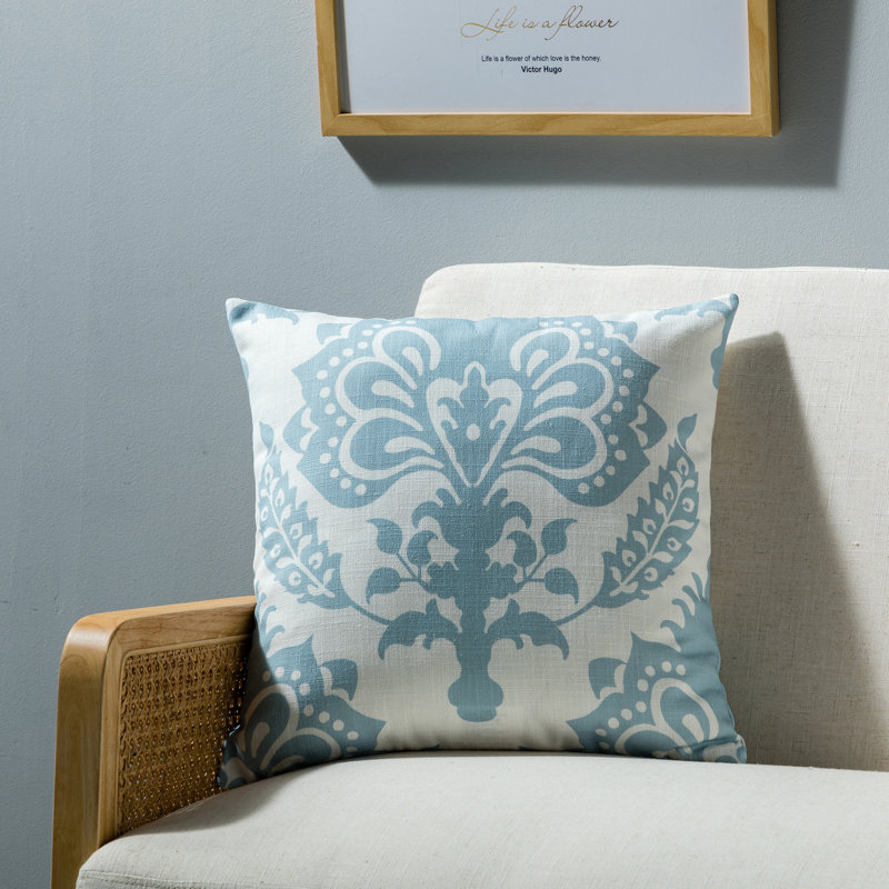 Housse et insert de coussin décoratif Vienna - ensemble de 2, Mélange de duvet, Bleu clair / blanc