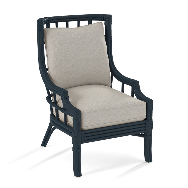 Seville Armchair, White Performance Fabric; 0851-94, Black