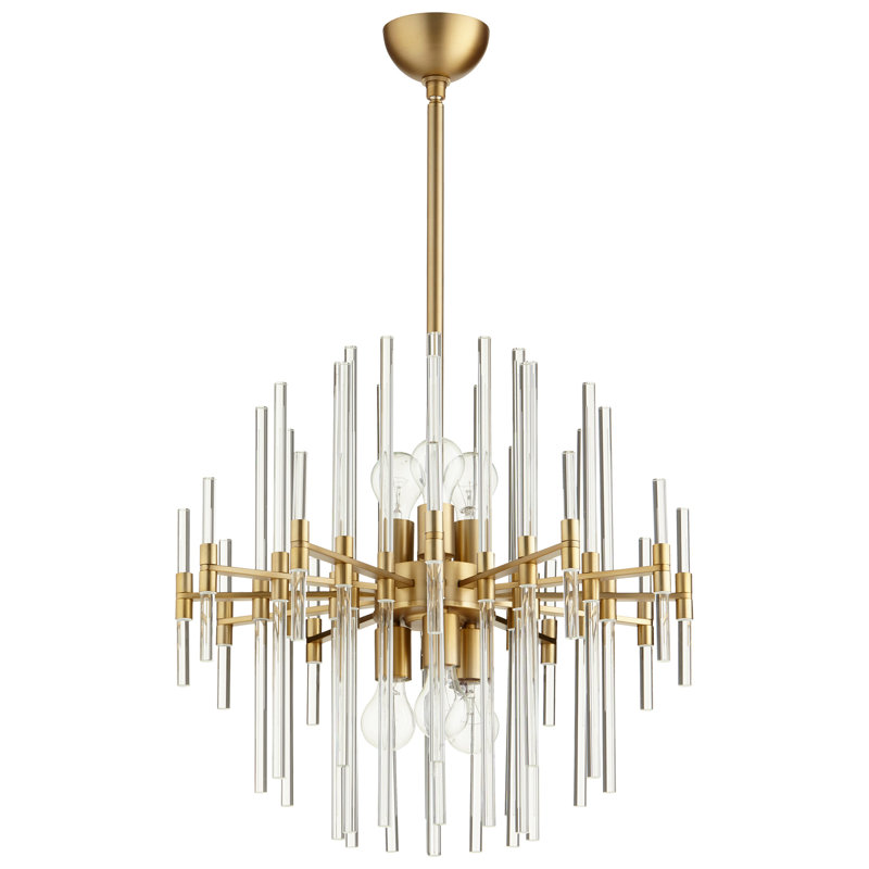 Quebec 6 - Light Geometric Chandelier, 24.75" H x 22.75" W x 22.75" D