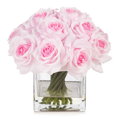Silk Rose Arrangement in Vase