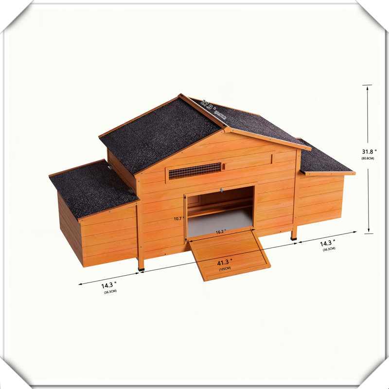 Grand nichoir en bois pour poulailler, Rouge brique