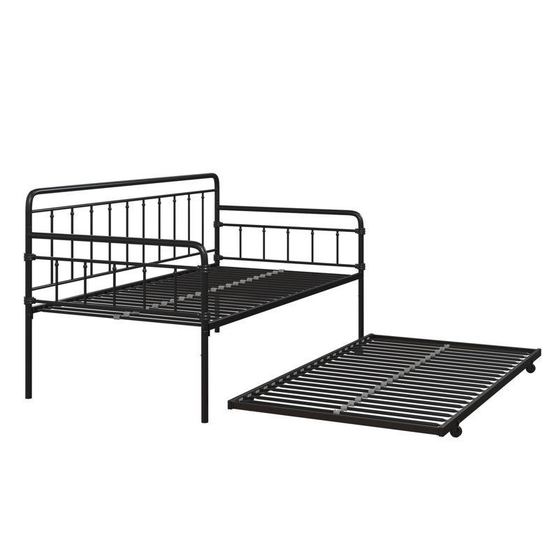 Lit de jour avec couchette Minehead, Noir, Simple