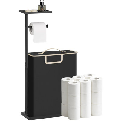 Porte-papier hygiénique sur pied avec tablette pouvant contenir jusqu'à 12 rouleaux