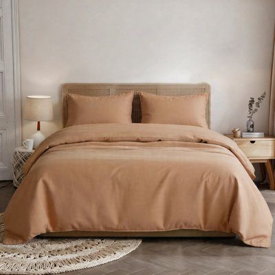 Ensemble de housse de couette 100% lin français 3 pièces toutes saisons 90 "x 108" kaki
