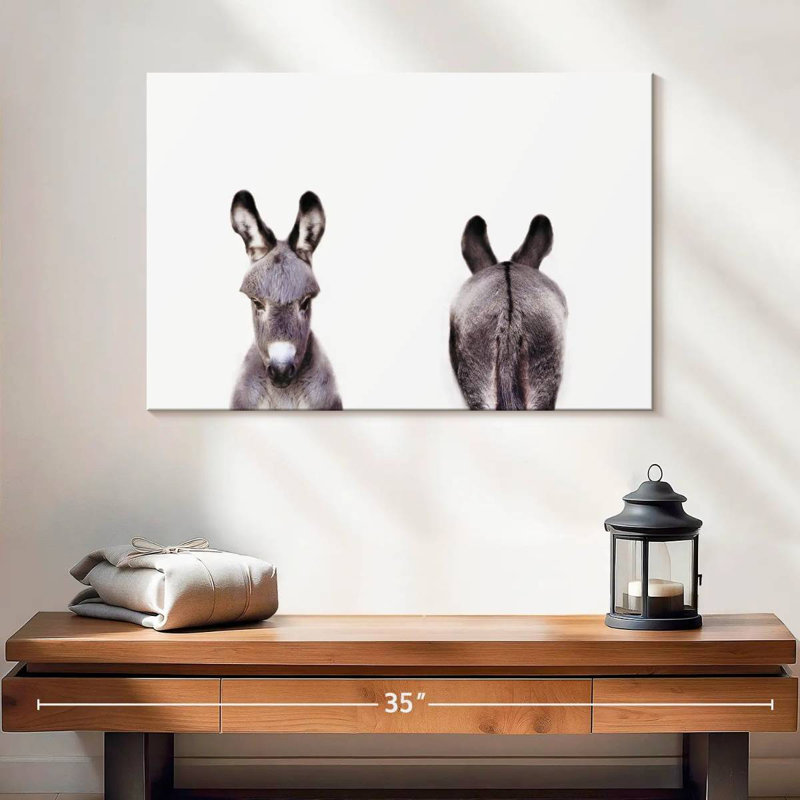 Brampt Donkey Front And Back Portrait, 16" H x 24" W