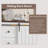 Farmhouse 5-Drawer Dresser – 48" Tall, Sliding Barn Door, Adjustable Shelf, White-1567769351