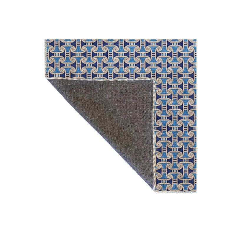 Blue Themed Mixed Geometric Pattern Creative Modern Decorative Carpet, Runner 2'6" x 6'7"