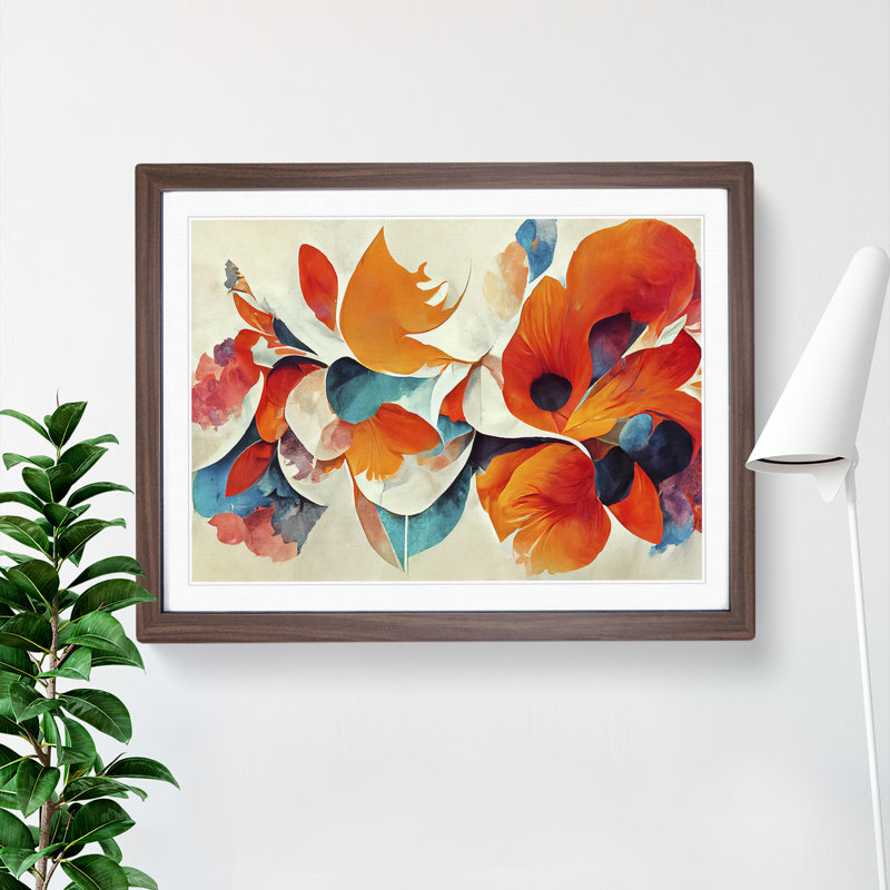 Flowers - Framed Print, 46cm H x 64cm W, Walnut Framed