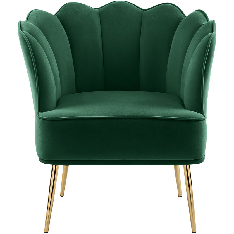 Ulysses Velvet Barrel Chair, Green Velvet