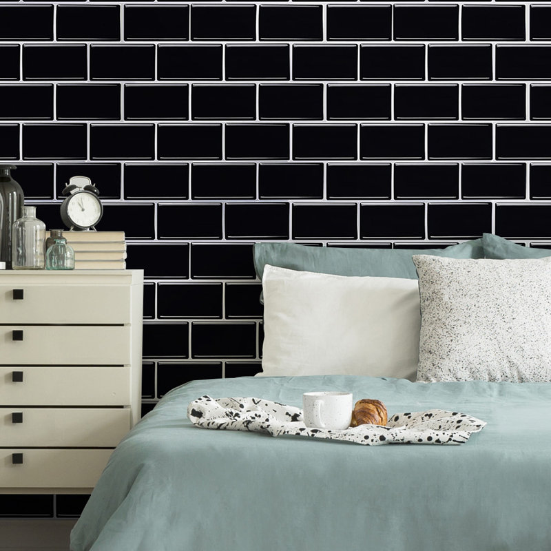 30cm x 30cm Wallpaper Tile, Black