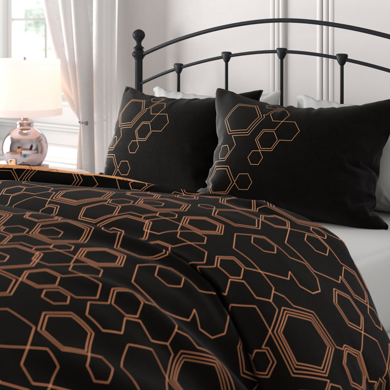 Janousek Geometric Shapes Duvet Cover Set with Pillowcases Included, Single Duvet Cover + 2 Pillowcases (80 x 80)