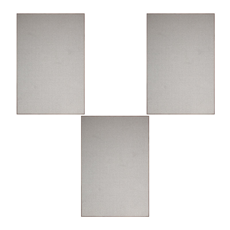 Ensemble de tapis touffetés de couleur unie en polyester beige Apremont, Rectangle 1 pi 6 po x 2 pi 3 po