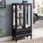Lighted Curio Cabinet with Glass Doors, Adjustable Shelves, and LED Lights for Home Decor and Storage